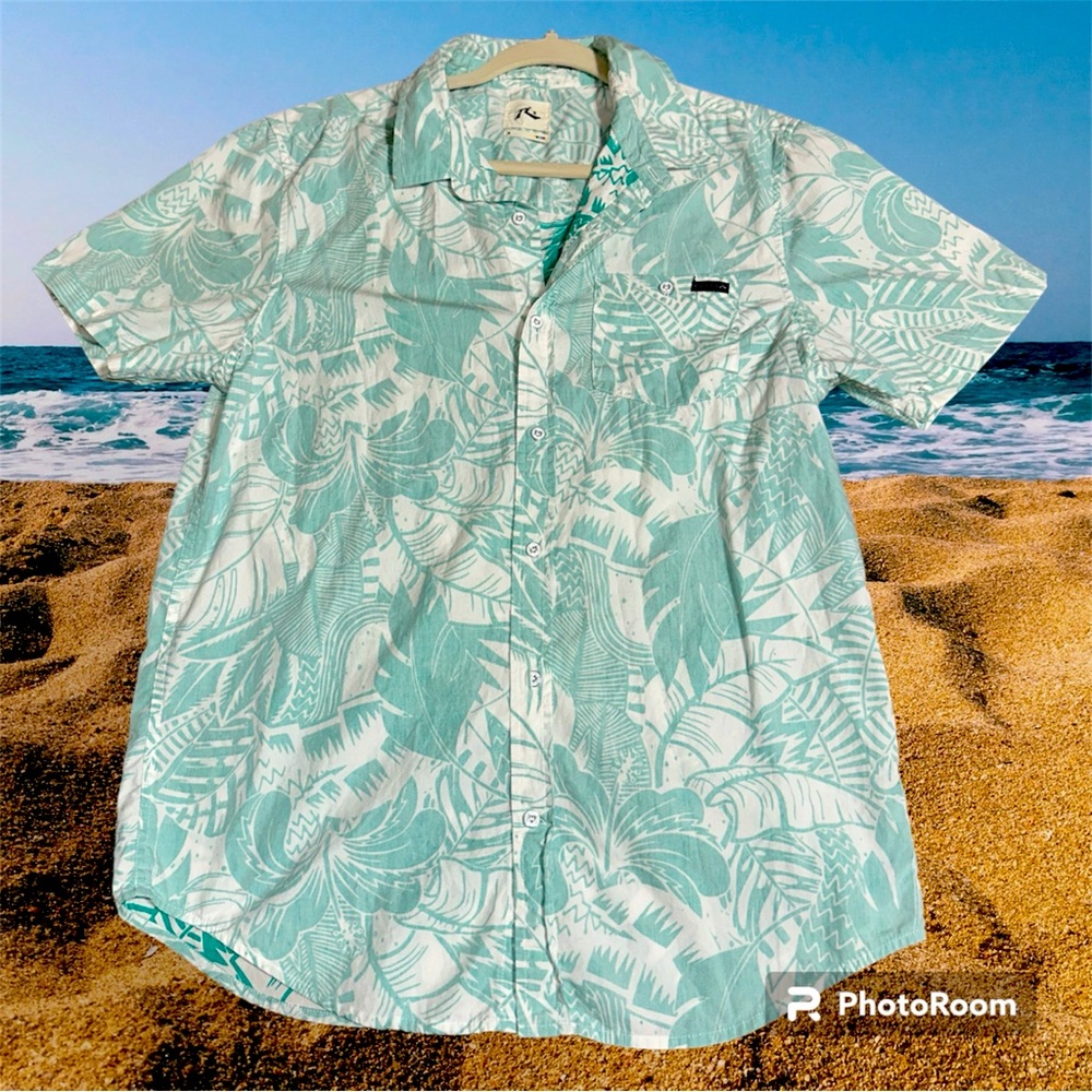 Rusty Hawaiian Print Shirt y2k